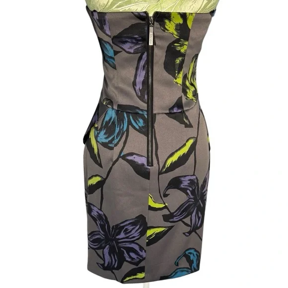 Kensie Strapless Floral Cocktail Dress – Size 4 - Picture 4 of 8